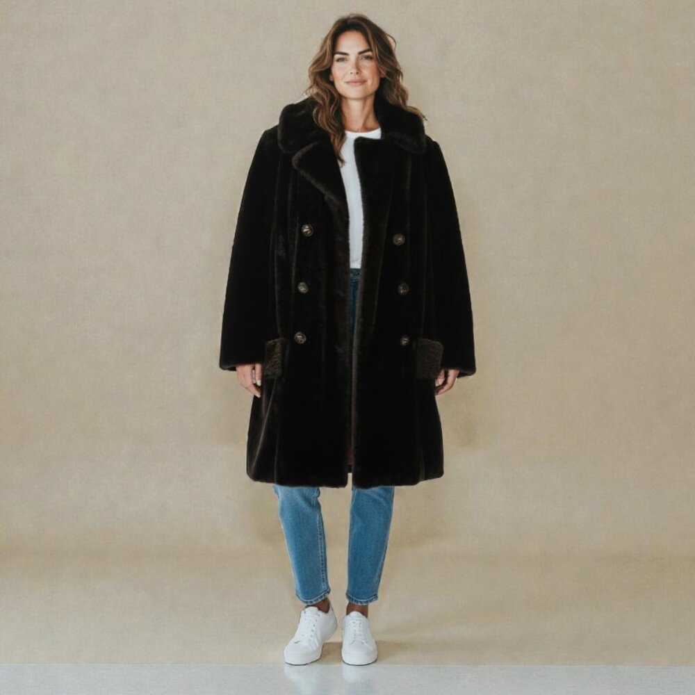 ✨ Vintage 1950s–1960s Faux Fur Teddy Coat — Borgana Fabric